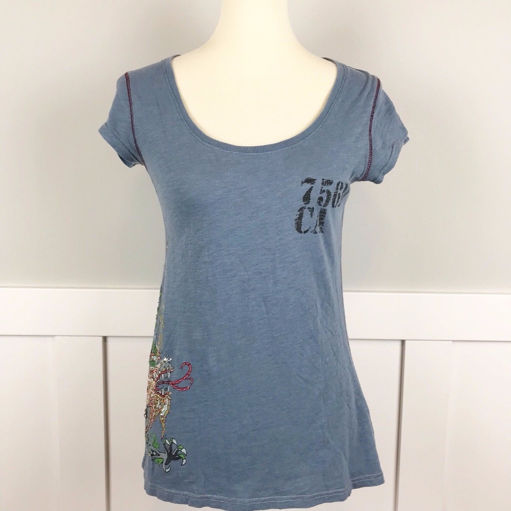 ASOS Ringspun Short Sleeve Embellished T Shirt